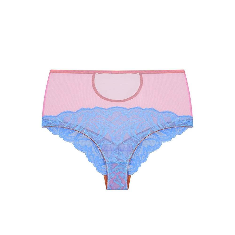 NEW DORA LARSEN penelope lace high waist knicker in medium blue